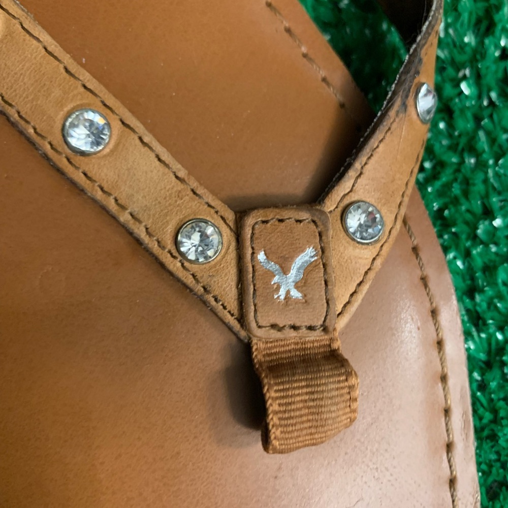 American eagle 🦅 brown leather with rhinestone accents size 7 euc -# - Picture 3 of 4